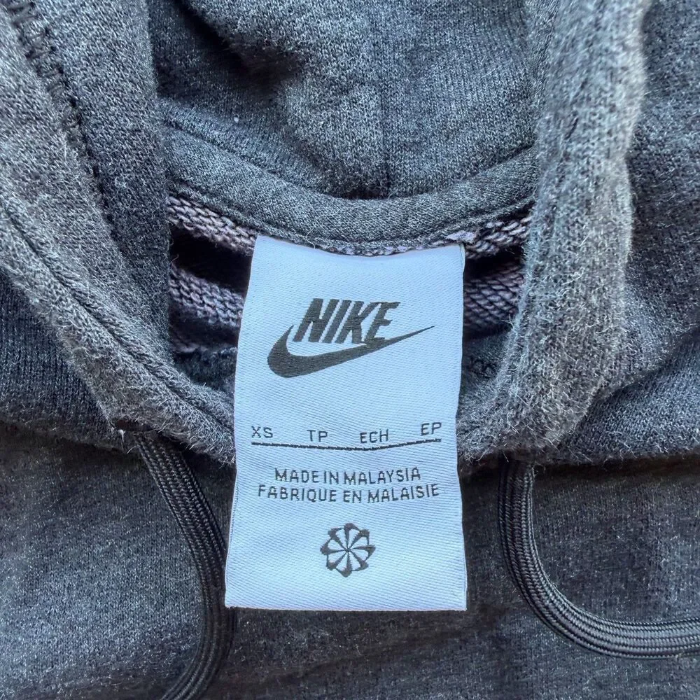 Nike Mens XS Sportswear Essential Hoodie Charcoal Grey Swoosh DJ6939-010